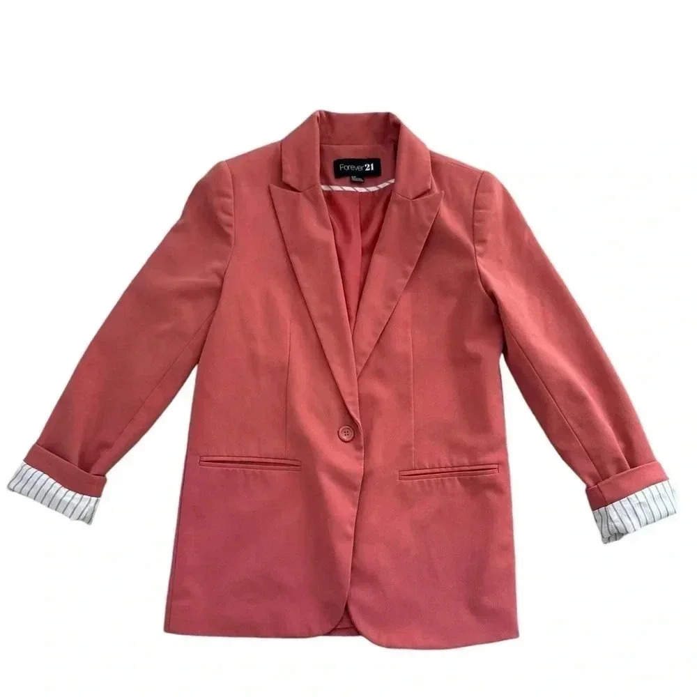 Forever 21 Women's Peach Blazer Jacket Size Small